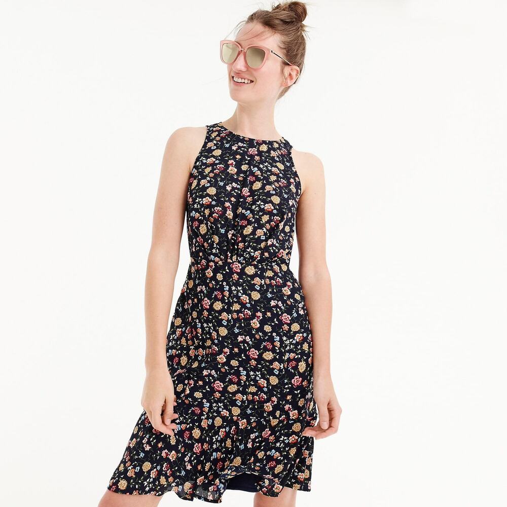J. Crew Mercantile Floral Dress Tank Top Vintage Navy 2 Boho Cottagecore Preppy